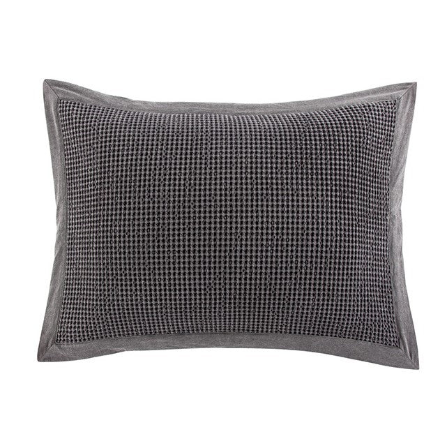 Waffle Weave King Sham (Pair), 21x34 Slate