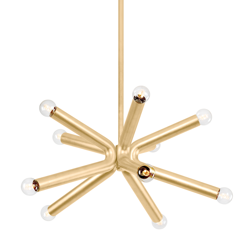 Dash 10 Light Chandelier - Vintage Gold Leaf