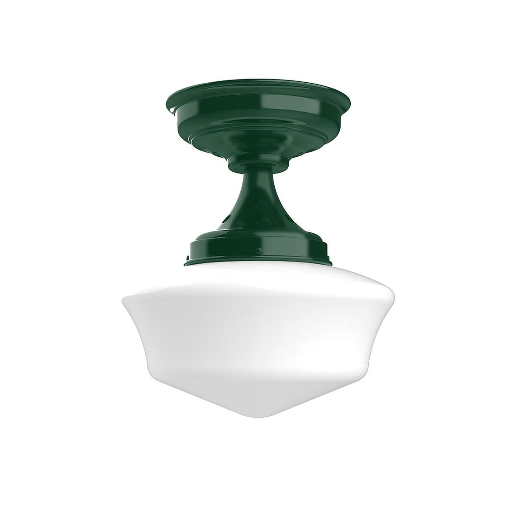 12" Schoolhouse Glass, Flush Mount Ceiling Light, Forest Green - FMA021-42