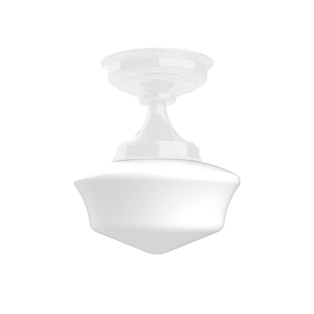 12" Schoolhouse Glass, Flush Mount Ceiling Light, White - FMA021-44