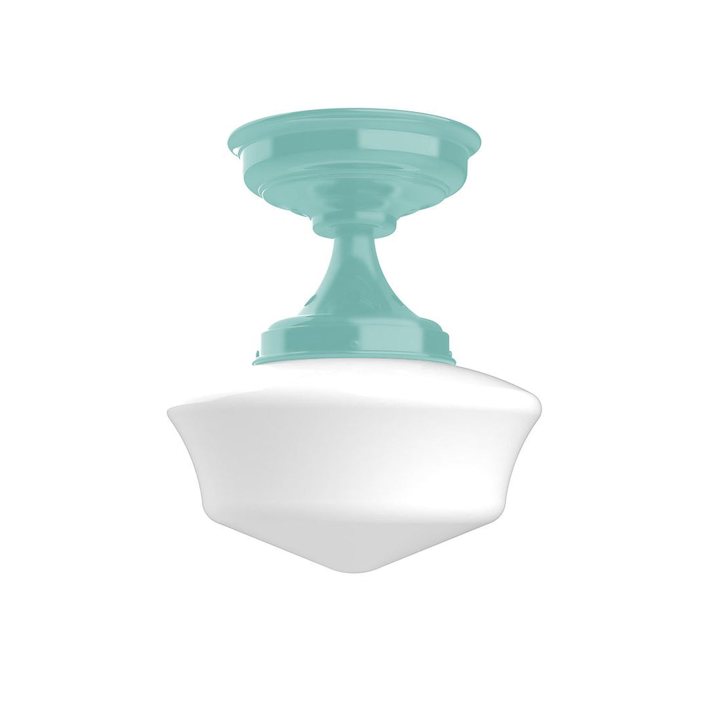 12" Schoolhouse Glass, Flush Mount Ceiling Light, Sea Green - FMA021-48