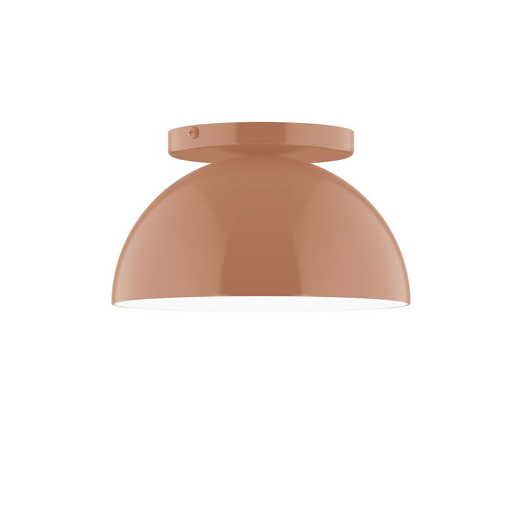 8" Axis Mini Dome Flush Mount With 6 Inch White Opal Glass Globe, Terracotta - FMD431-G15-19