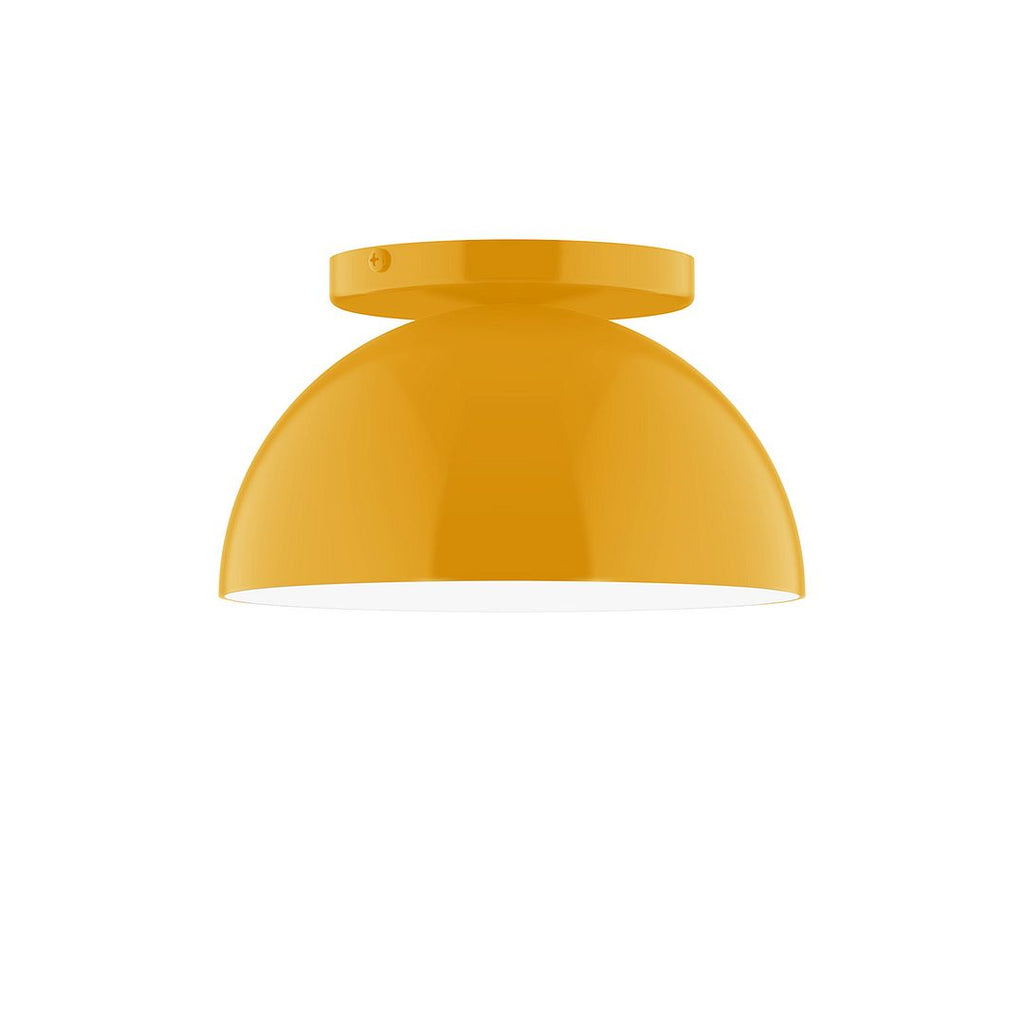 8" Axis Mini Dome Flush Mount With 6 Inch White Opal Glass Globe, Bright Yellow - FMD431-G15-21