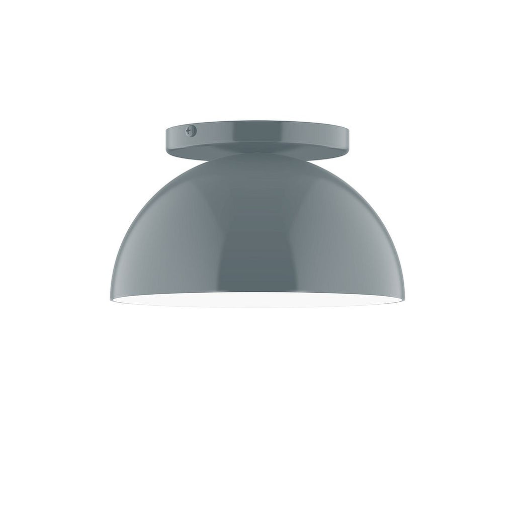 8" Axis Mini Dome Flush Mount With 6 Inch White Opal Glass Globe, Slate Gray - FMD431-G15-40