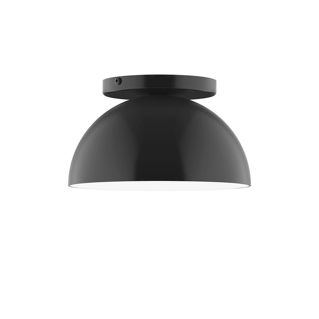 8" Axis Mini Dome Flush Mount With 6 Inch White Opal Glass Globe, Black - FMD431-G15-41