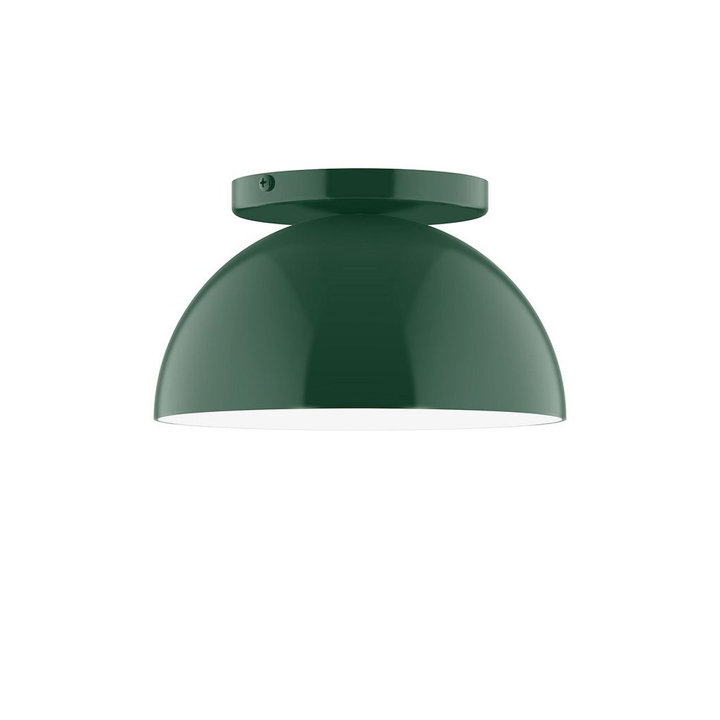 8" Axis Mini Dome Flush Mount With 6 Inch White Opal Glass Globe, Forest Green - FMD431-G15-42