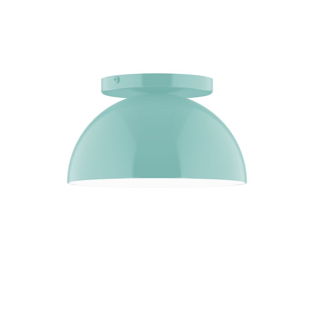 8" Axis Mini Dome Flush Mount With 6 Inch White Opal Glass Globe, Sea Green - FMD431-G15-48