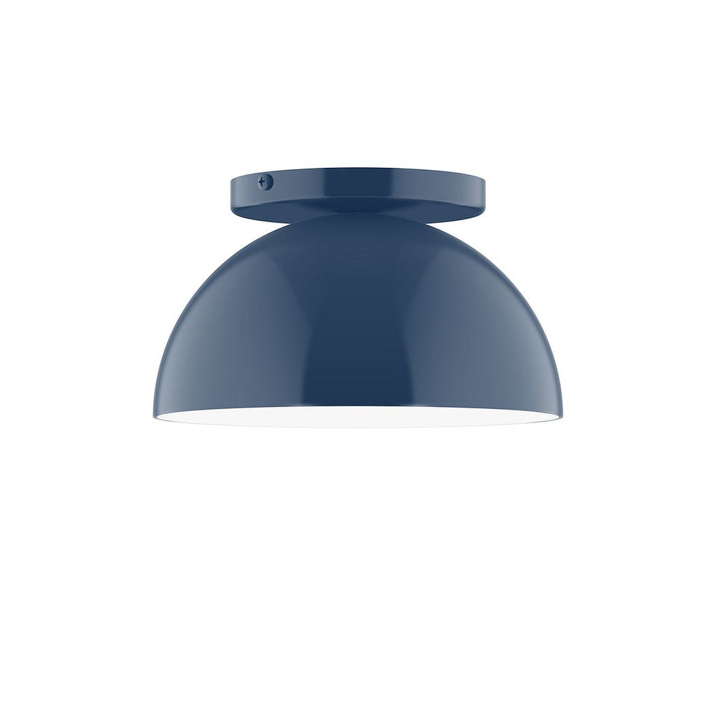 8" Axis Mini Dome Flush Mount With 6 Inch White Opal Glass Globe, Navy - FMD431-G15-50