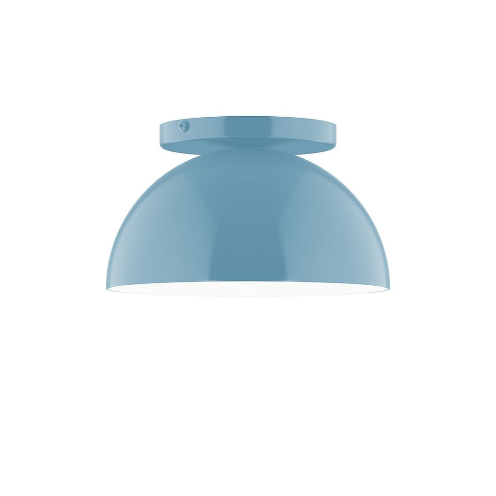 8" Axis Mini Dome Flush Mount With 6 Inch White Opal Glass Globe, Light Blue - FMD431-G15-54