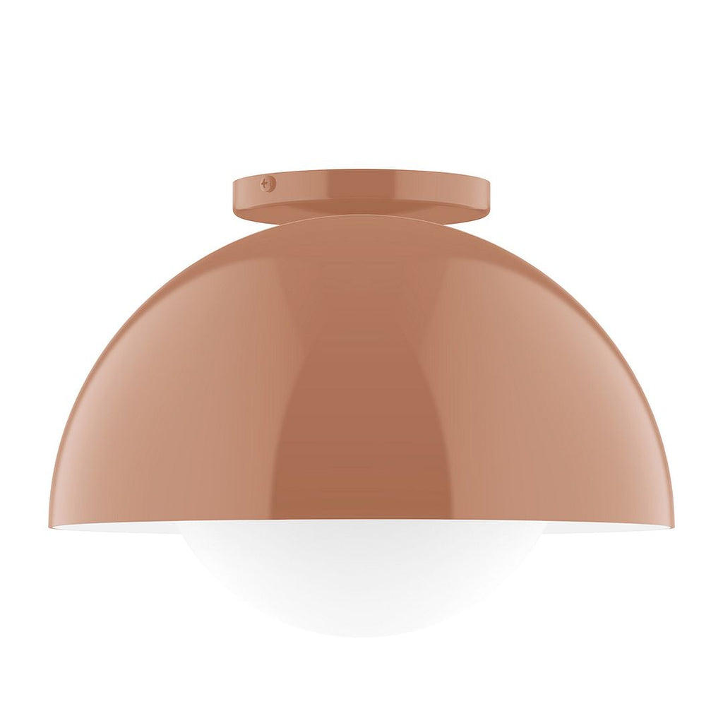 12" Axis Dome Flush Mount With 6 Inch White Opal Glass Globe, Terracotta - FMD432-G15-19