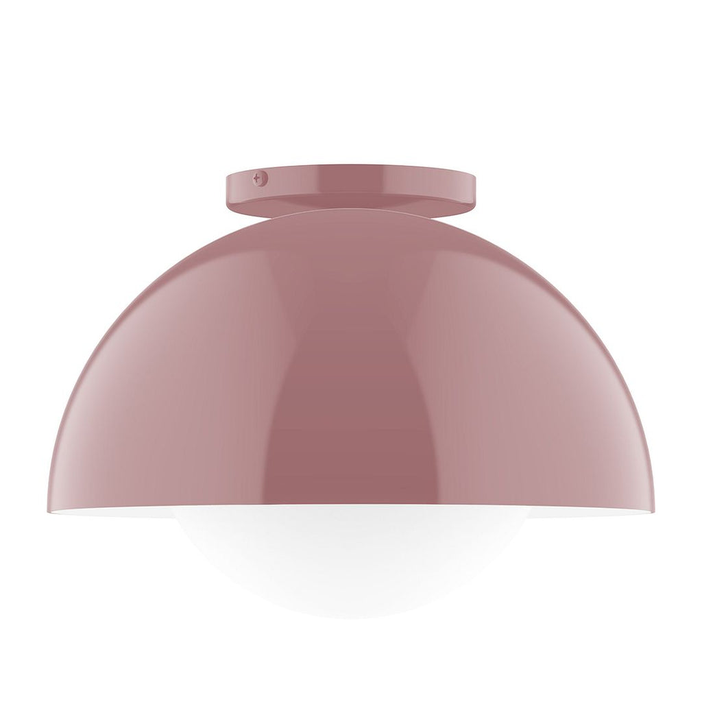 12" Axis Dome Flush Mount With 6 Inch White Opal Glass Globe, Mauve - FMD432-G15-20