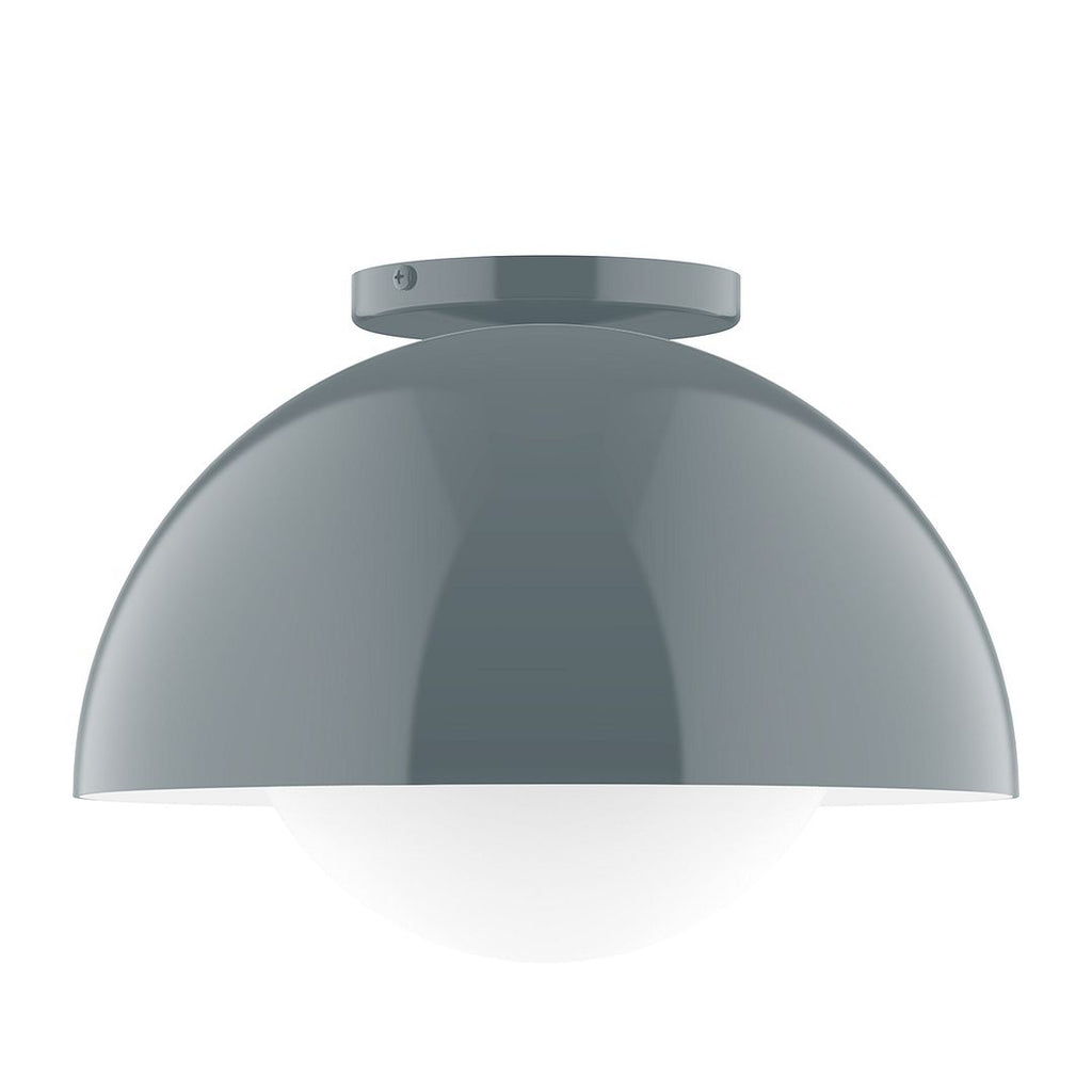 12" Axis Dome Flush Mount With 6 Inch White Opal Glass Globe, Slate Gray - FMD432-G15-40