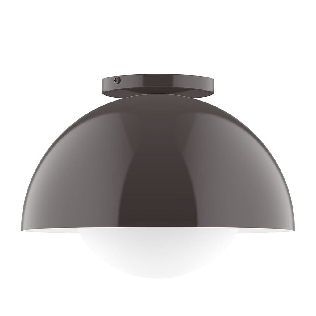 12" Axis Dome Flush Mount With 6 Inch White Opal Glass Globe, Architectural Bronze - FMD432-G15-51