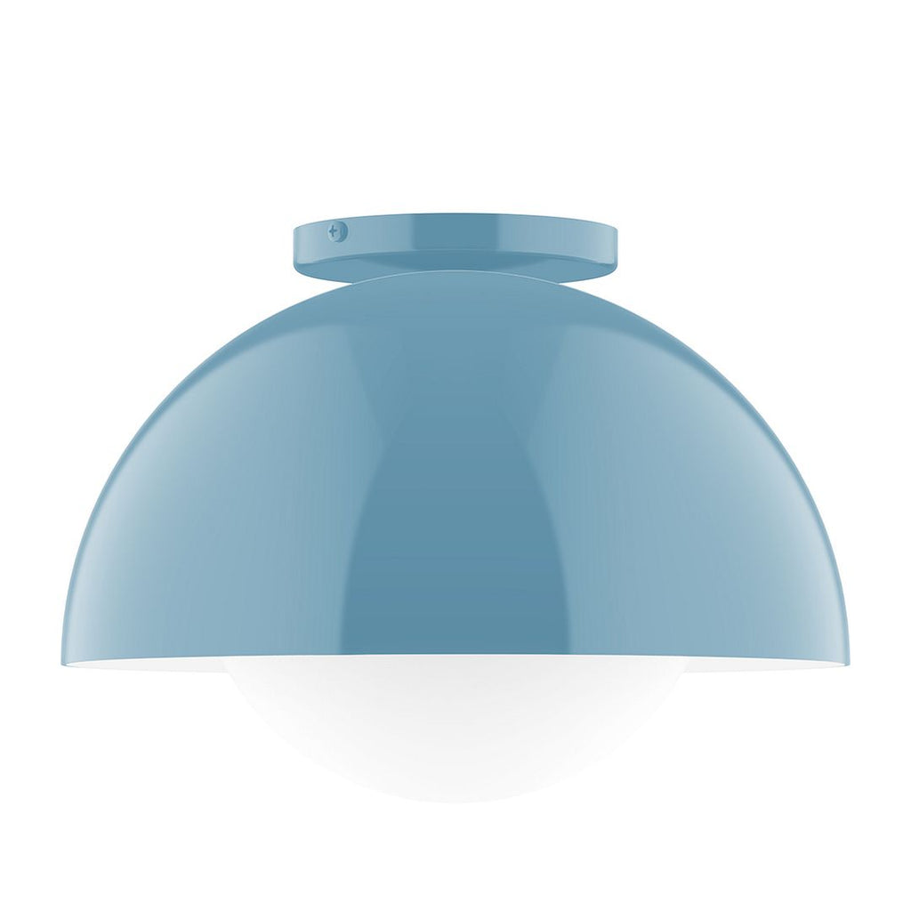 12" Axis Dome Flush Mount With 6 Inch White Opal Glass Globe, Light Blue - FMD432-G15-54