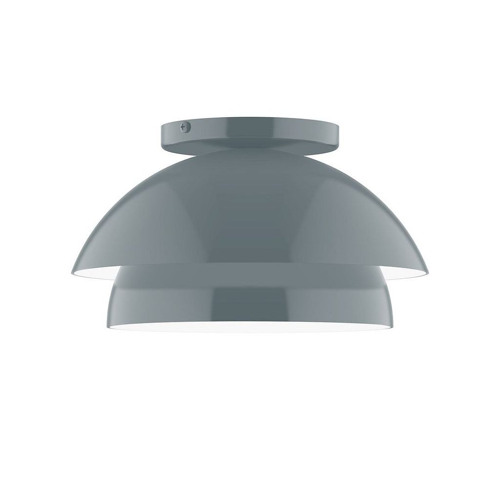 10" Nest Flush Mount With 6 Inch White Opal Glass Globe, Slate Gray - FMDX445-G15-40