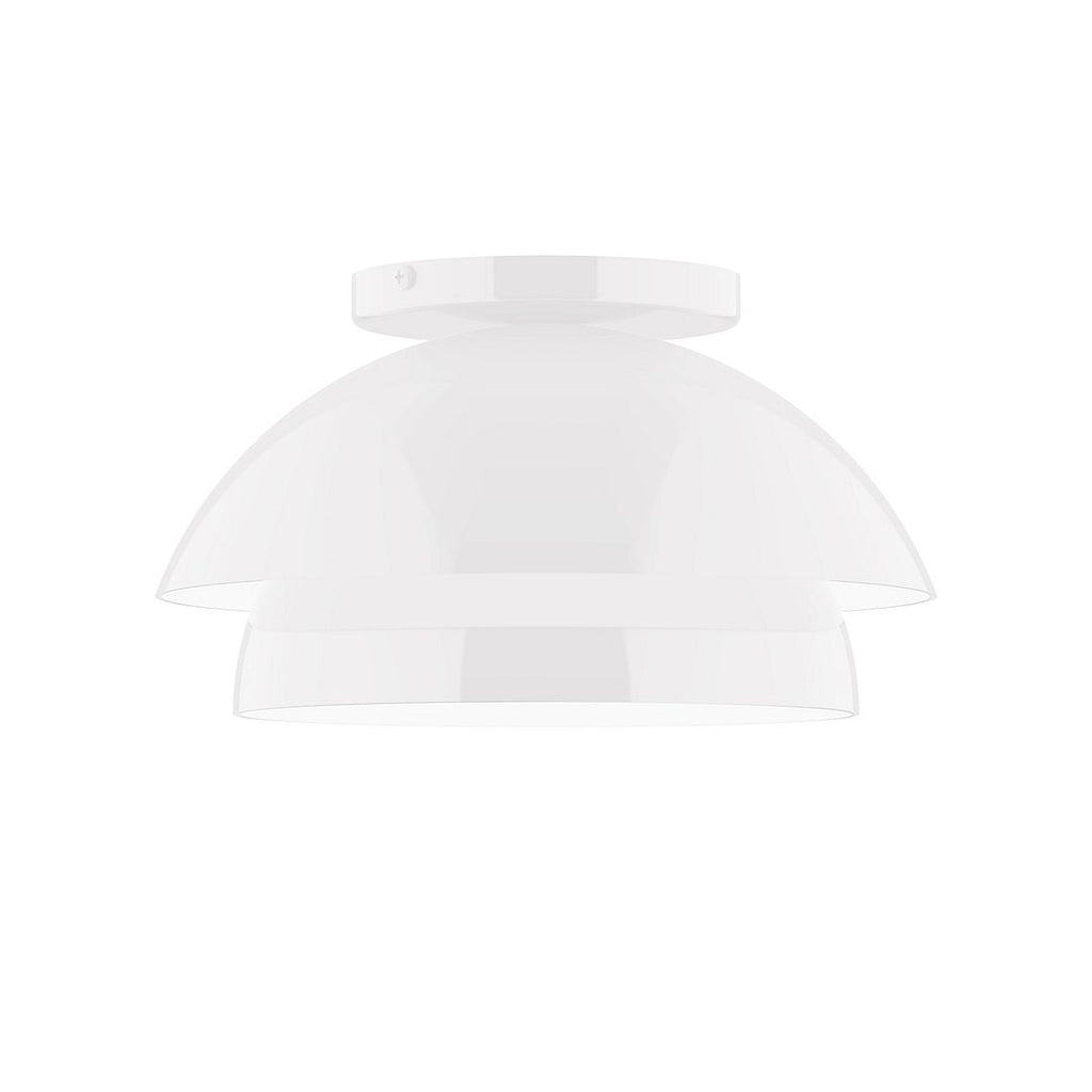 10" Nest Flush Mount With 6 Inch White Opal Glass Globe, White - FMDX445-G15-44