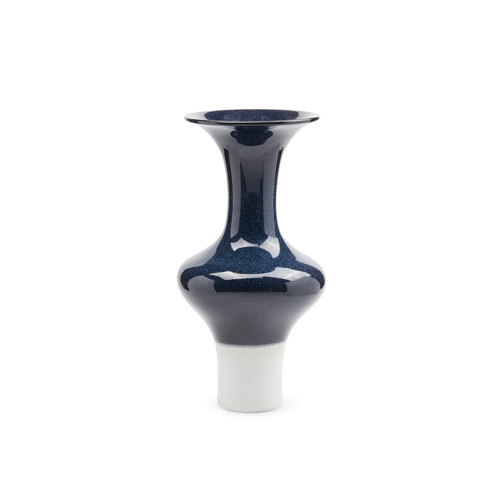 Flare Vase - Deep Blue and White