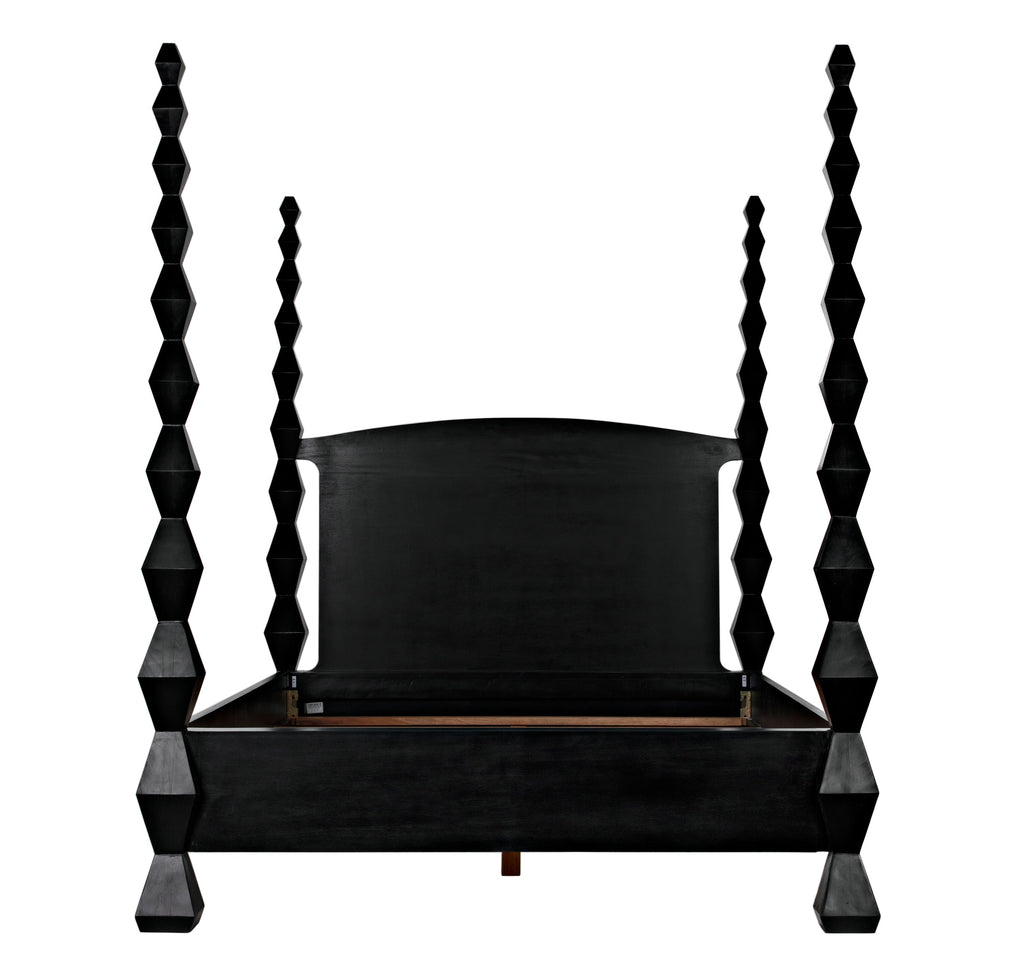 Brancusi Bed, Queen, Hand Rubbed Black