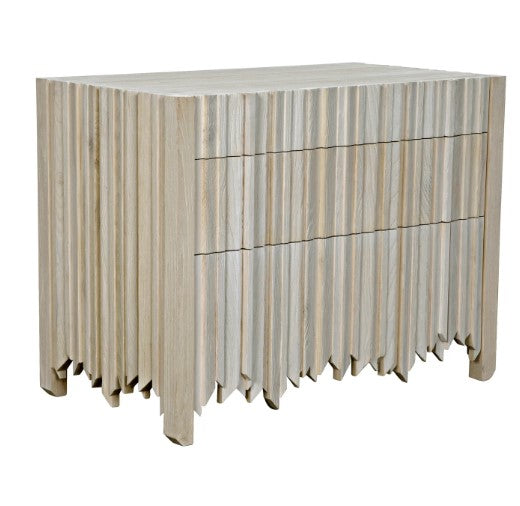 Desdemona 3 Drawer Chest, Bleached Elm