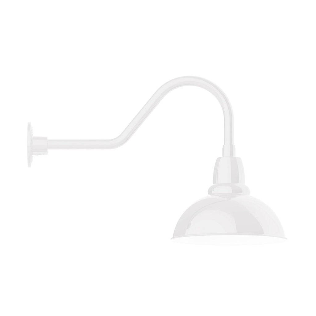 12" Cafe Shade, Gooseneck Wall Mount, White - GNB106-44