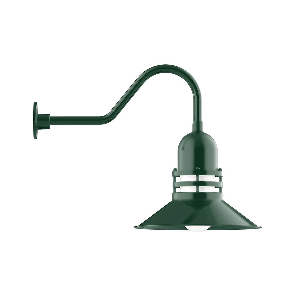 16" Atomic Shade, Gooseneck Wall Mount, Forest Green - GNB150-42