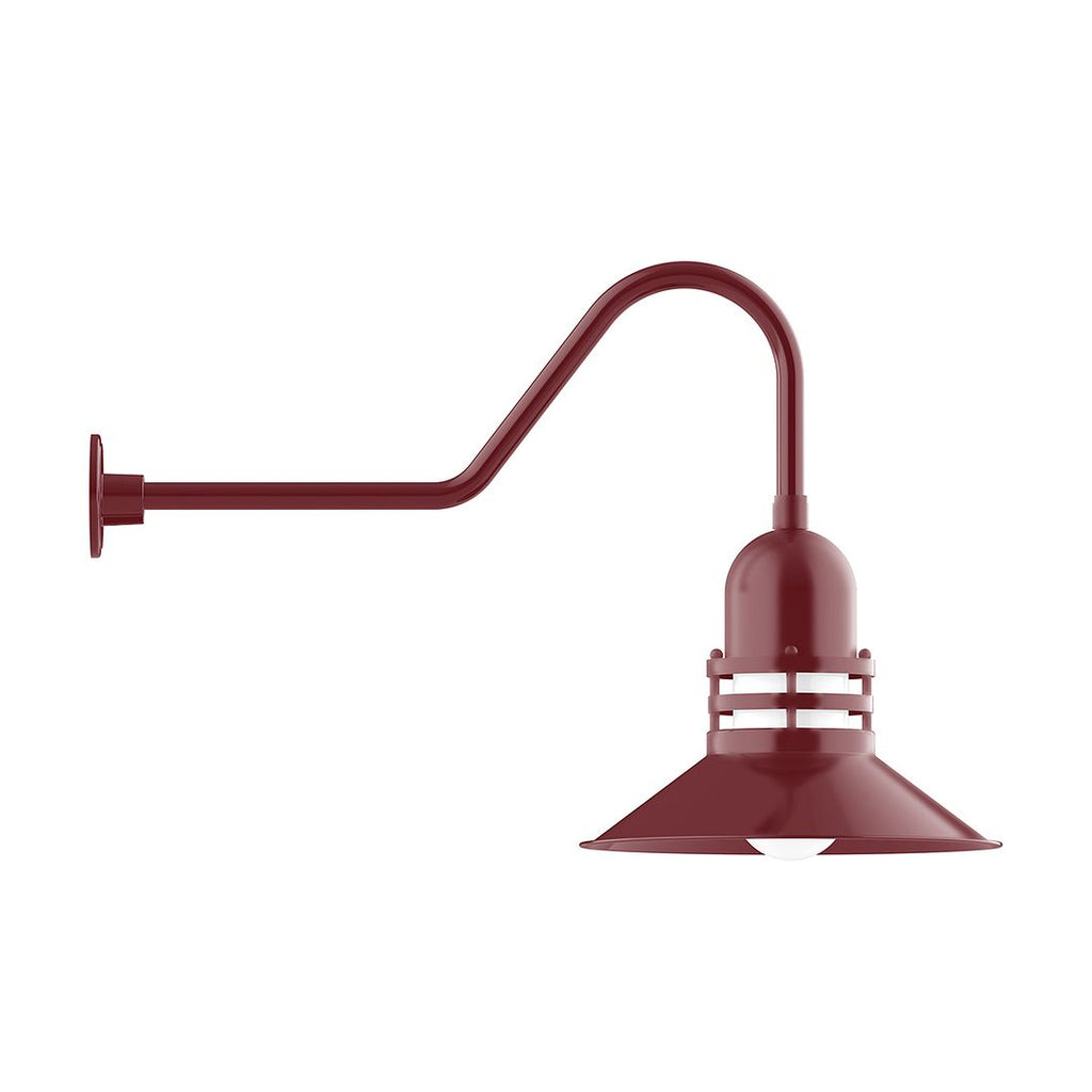 16" Atomic Shade, Gooseneck Wall Mount, Barn Red - GNC150-55