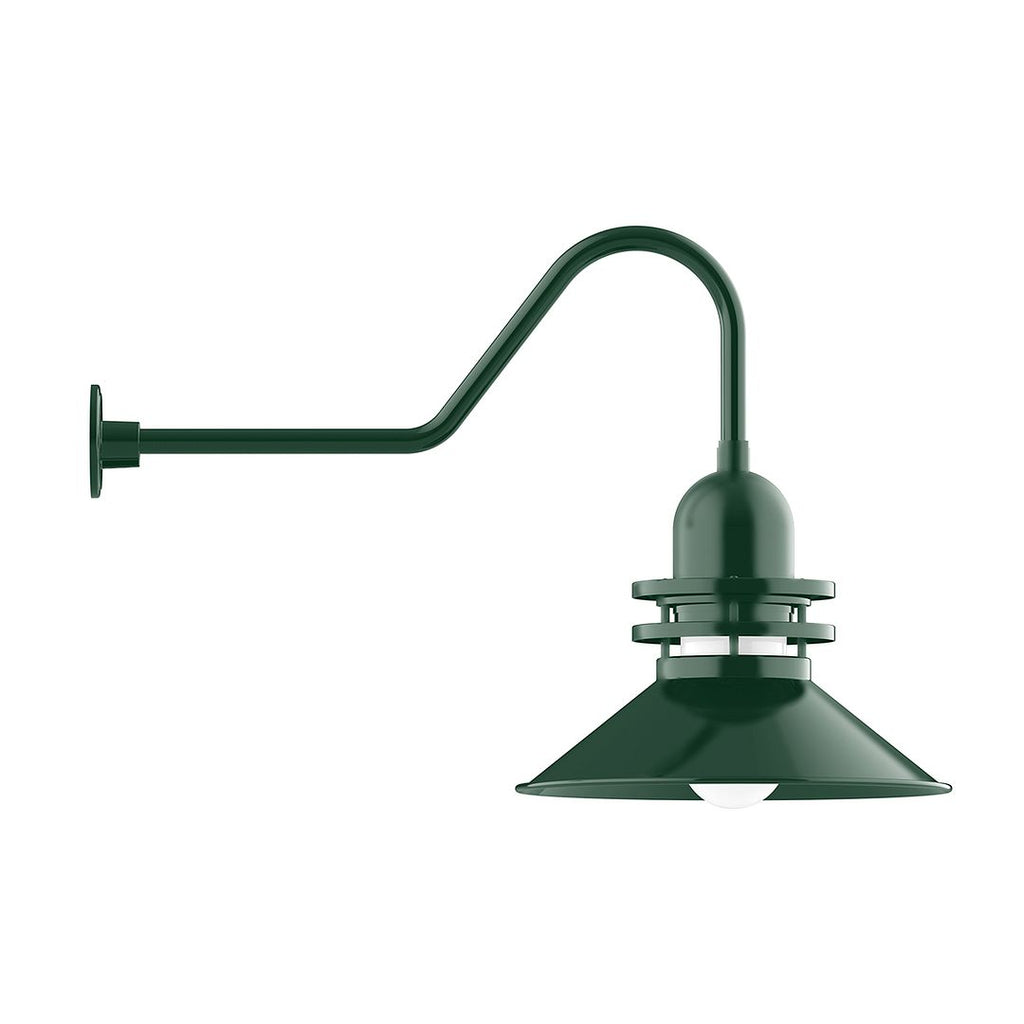 18" Atomic Shade, Gooseneck Wall Mount, Forest Green - GNC151-42