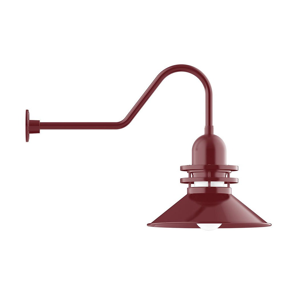 18" Atomic Shade, Gooseneck Wall Mount, Barn Red - GNC151-55