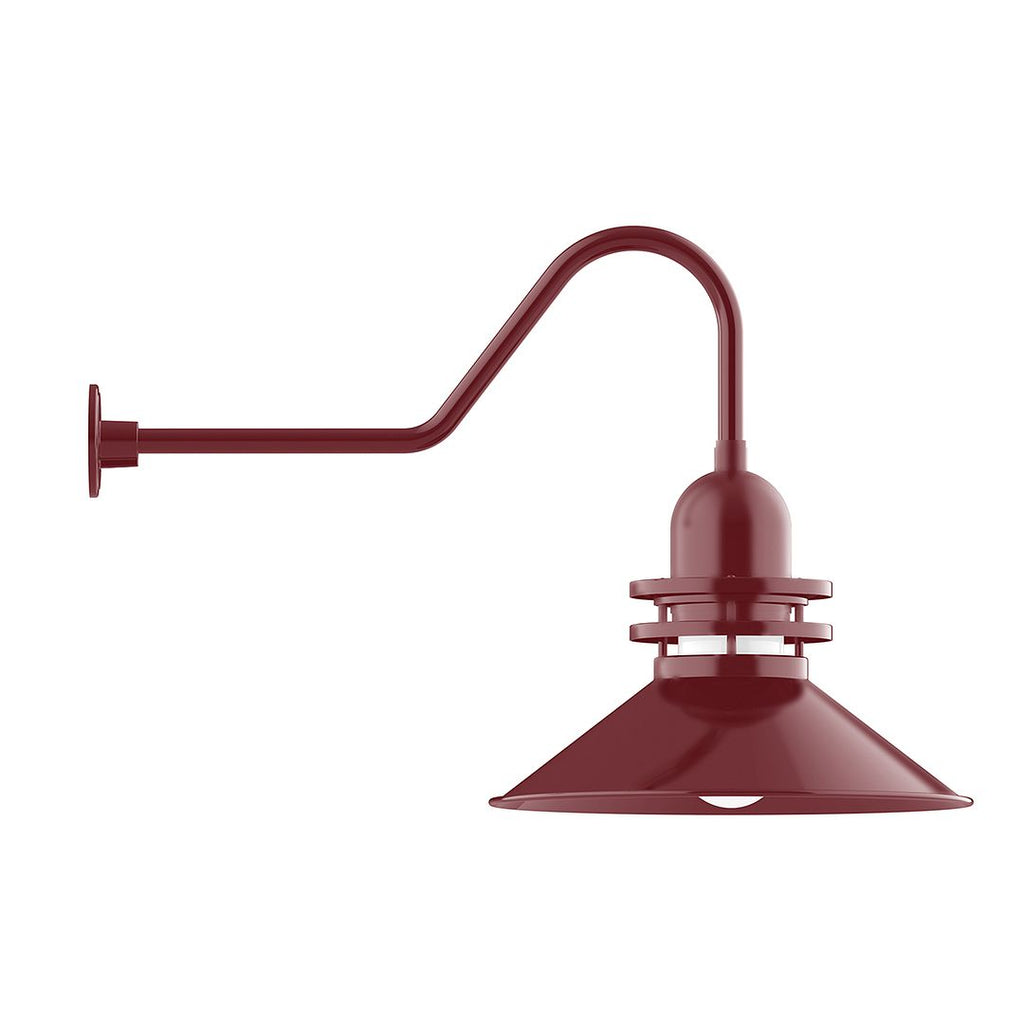 20" Atomic Shade, Gooseneck Wall Mount, Barn Red - GNC152-55