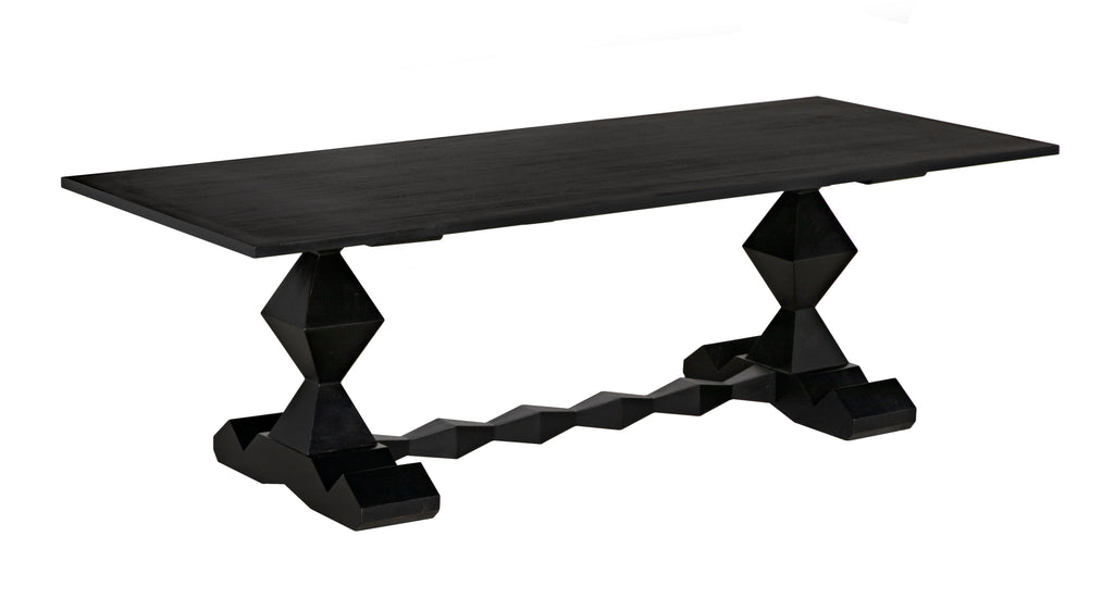 Madeira Dining Table, Hand Rubbed Black