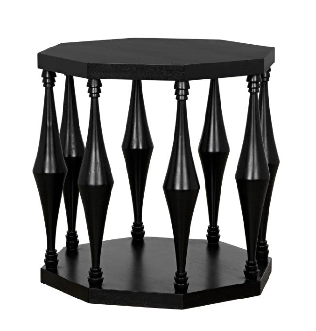 Marceo Side Table, Hand Rubbed Black