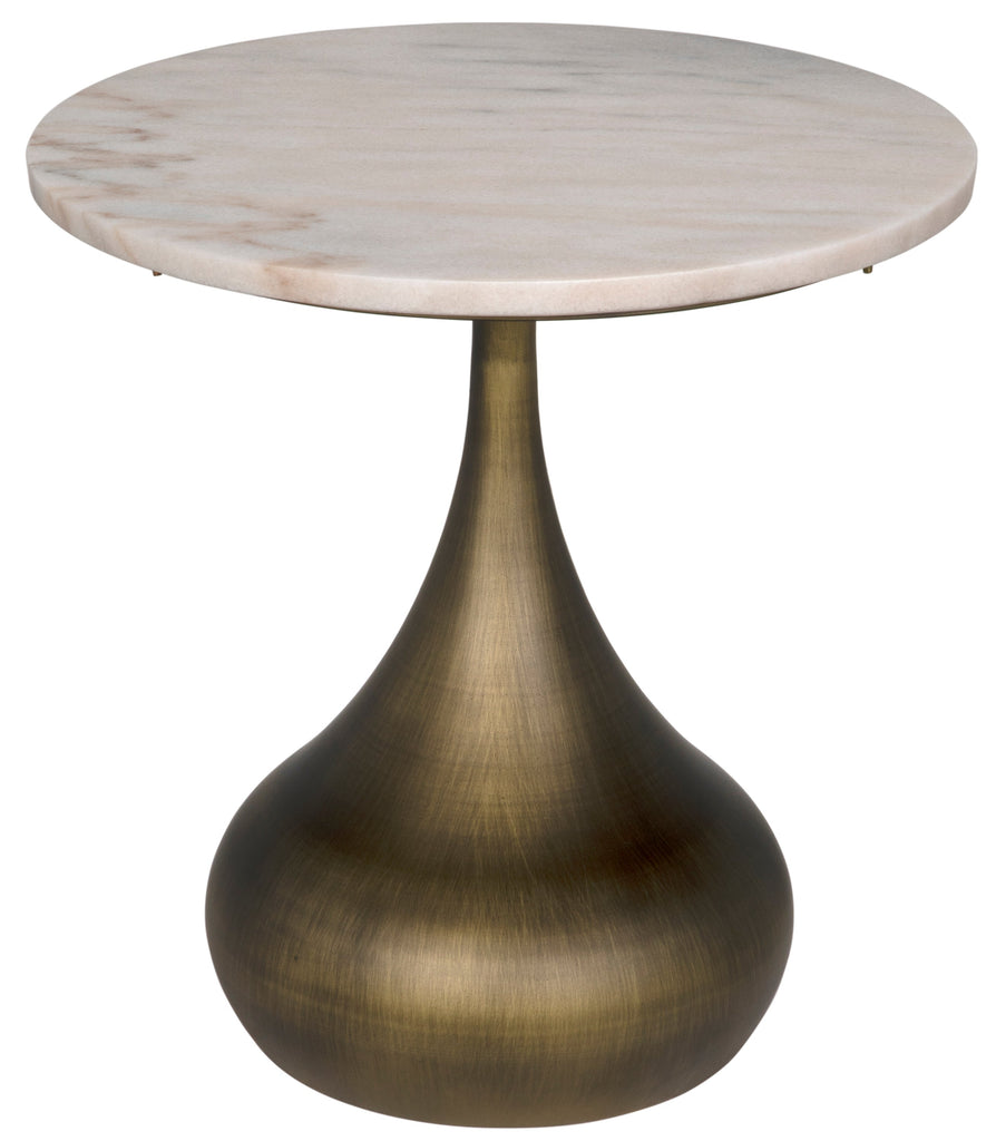Mateo Side Table, Aged Brass