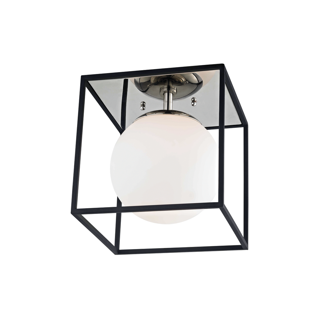 Aira Flush Mount 9" - Polished Nickel/Dusk Black