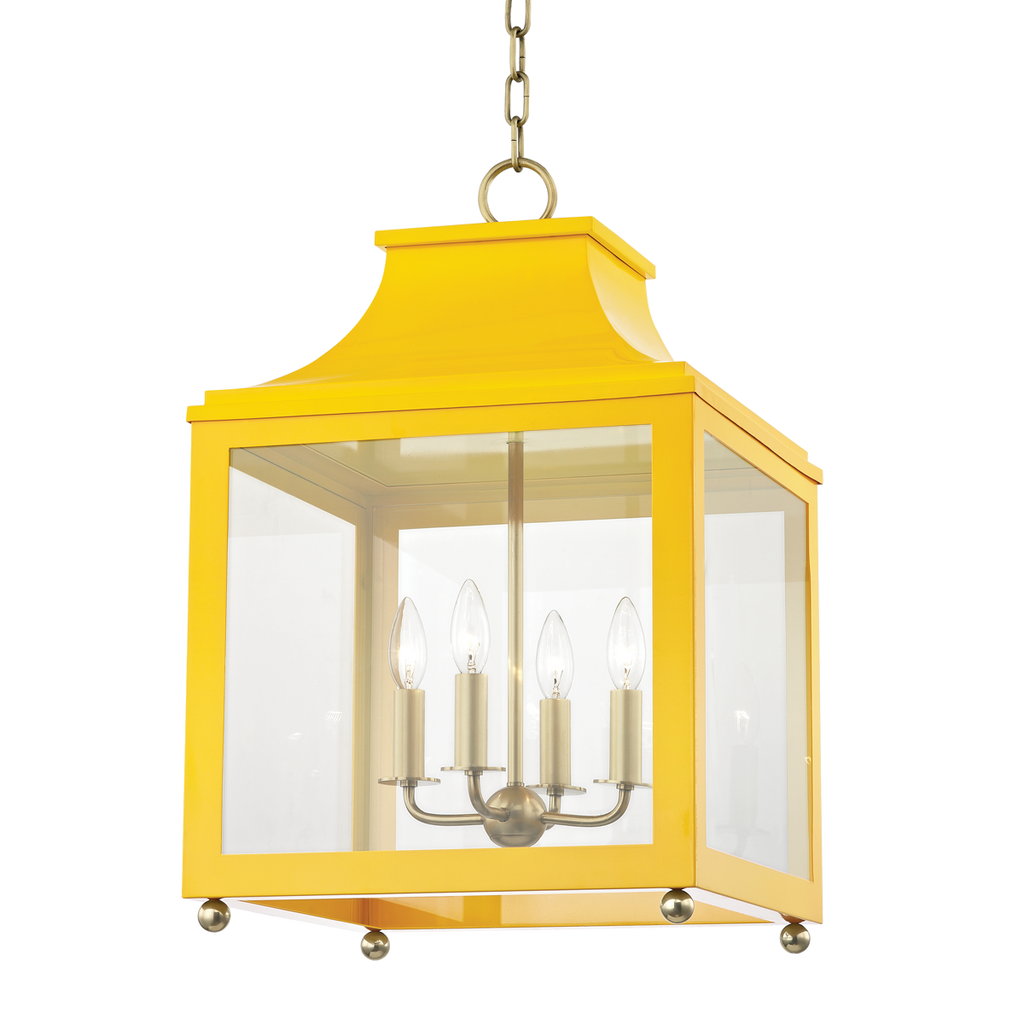 Leigh Pendant 25" - Aged Brass/Marigold