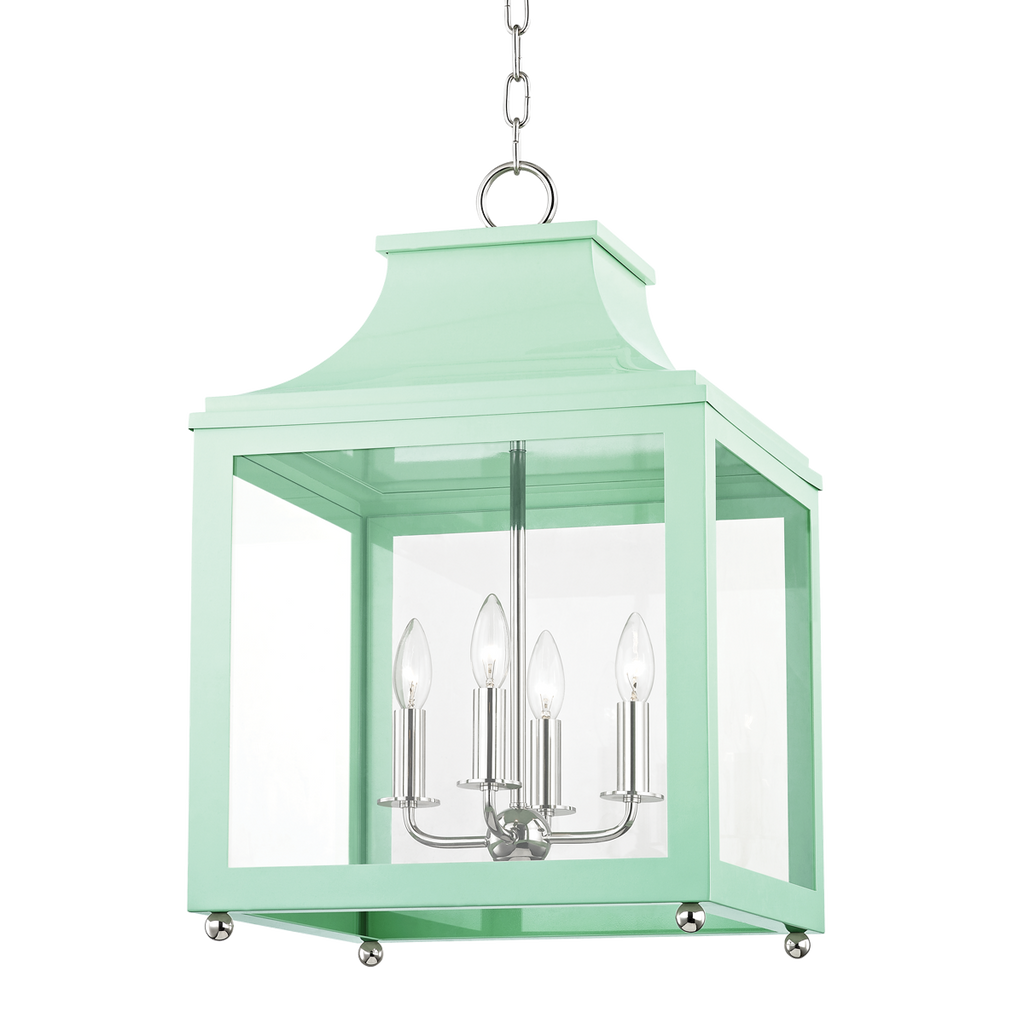 Leigh Pendant - Polished Nickel/Mint