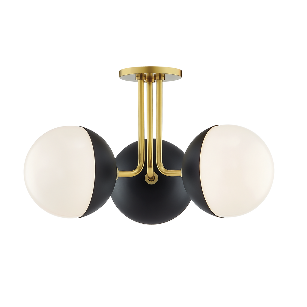 Renee Semi Flush - Aged Brass/Dusk Black