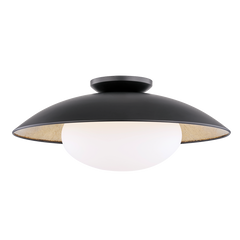 Cadence Semi Flush 9" - Black/Gold Leaf