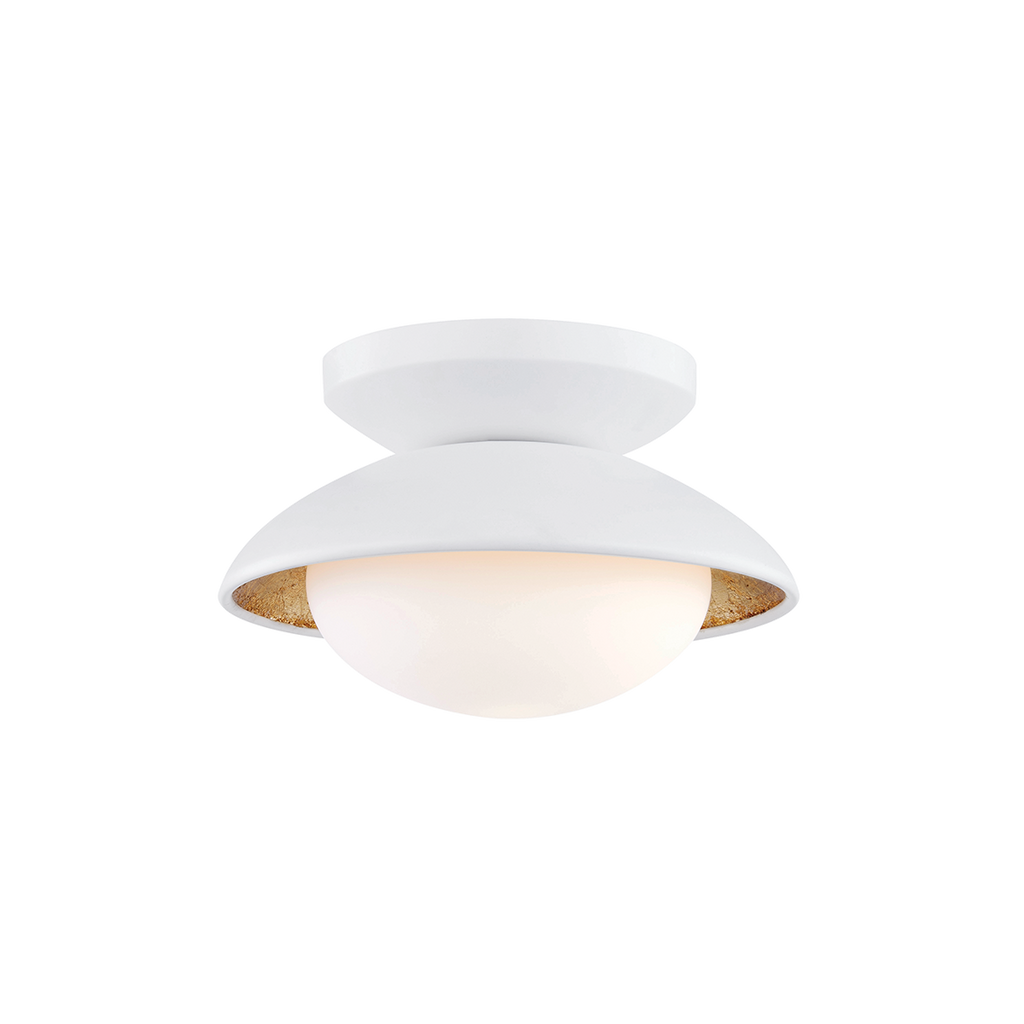 Cadence Semi Flush 4" - White/Gold Leaf