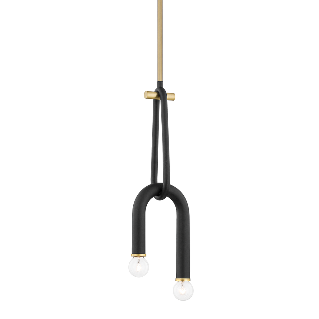 Whit Pendant - Aged Brass/Dusk Black