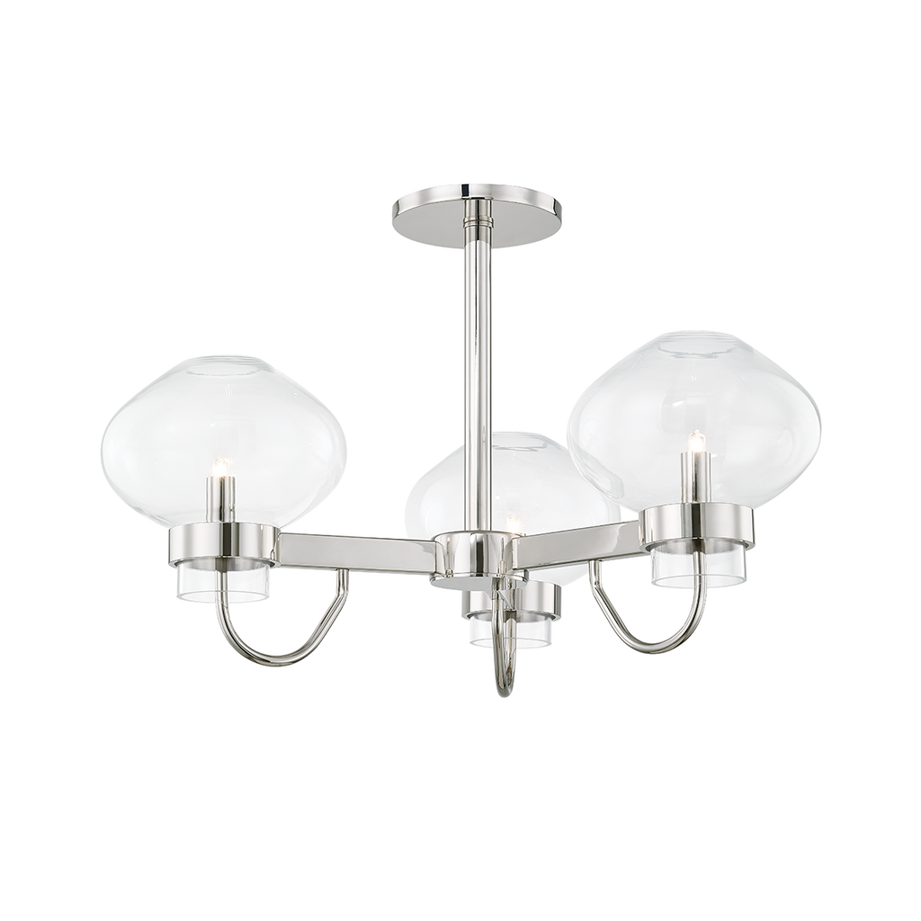 Korey Semi Flush - Polished Nickel