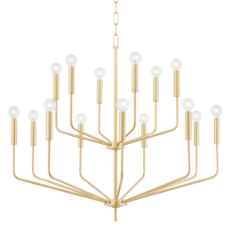 Bailey 15 Ligh Chandelier - Aged Brass