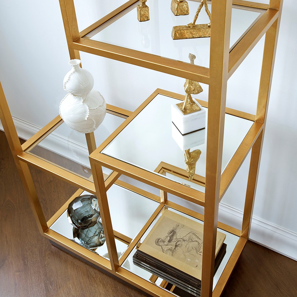 Haynes Etagere - Gold Leaf