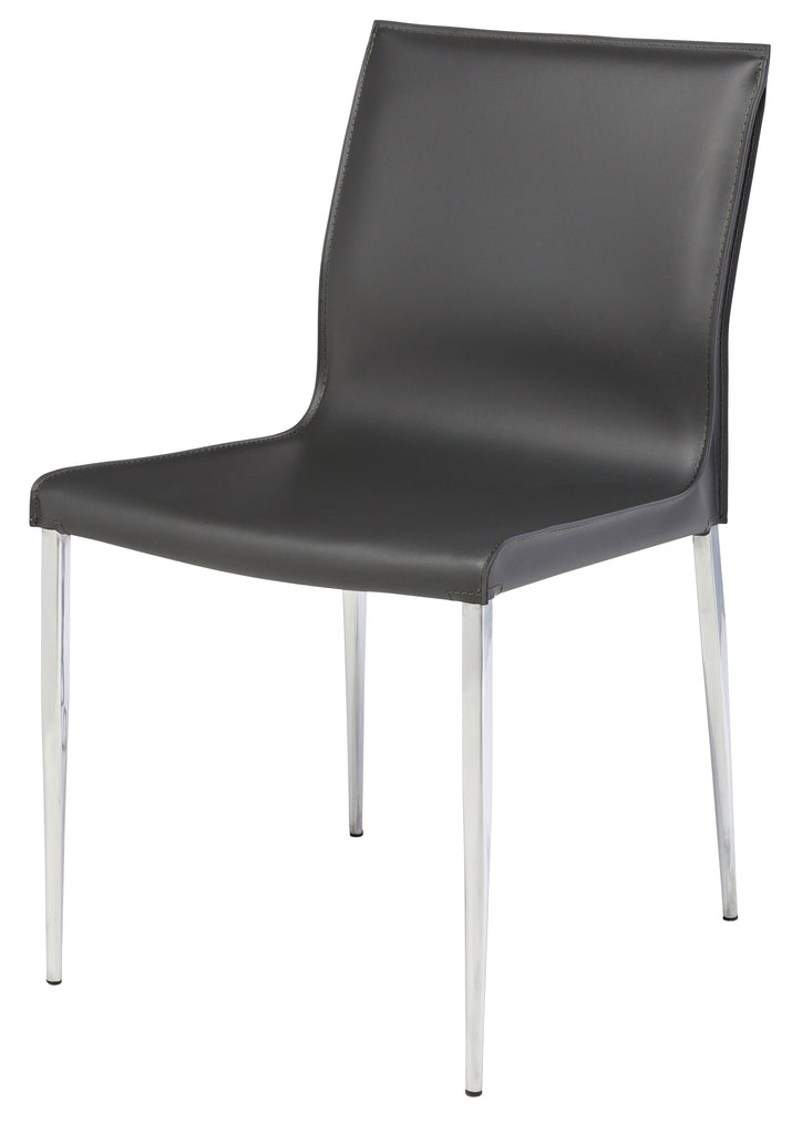 Colter Dining Chair - Dark Grey with Chrome Steel Legs