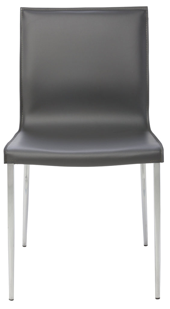 Colter Dining Chair - Dark Grey with Chrome Steel Legs