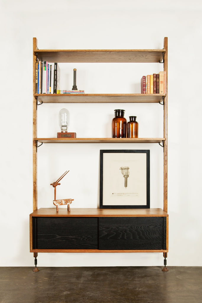 Theo Modular Shelving Unit with Large Shelves and Drawer