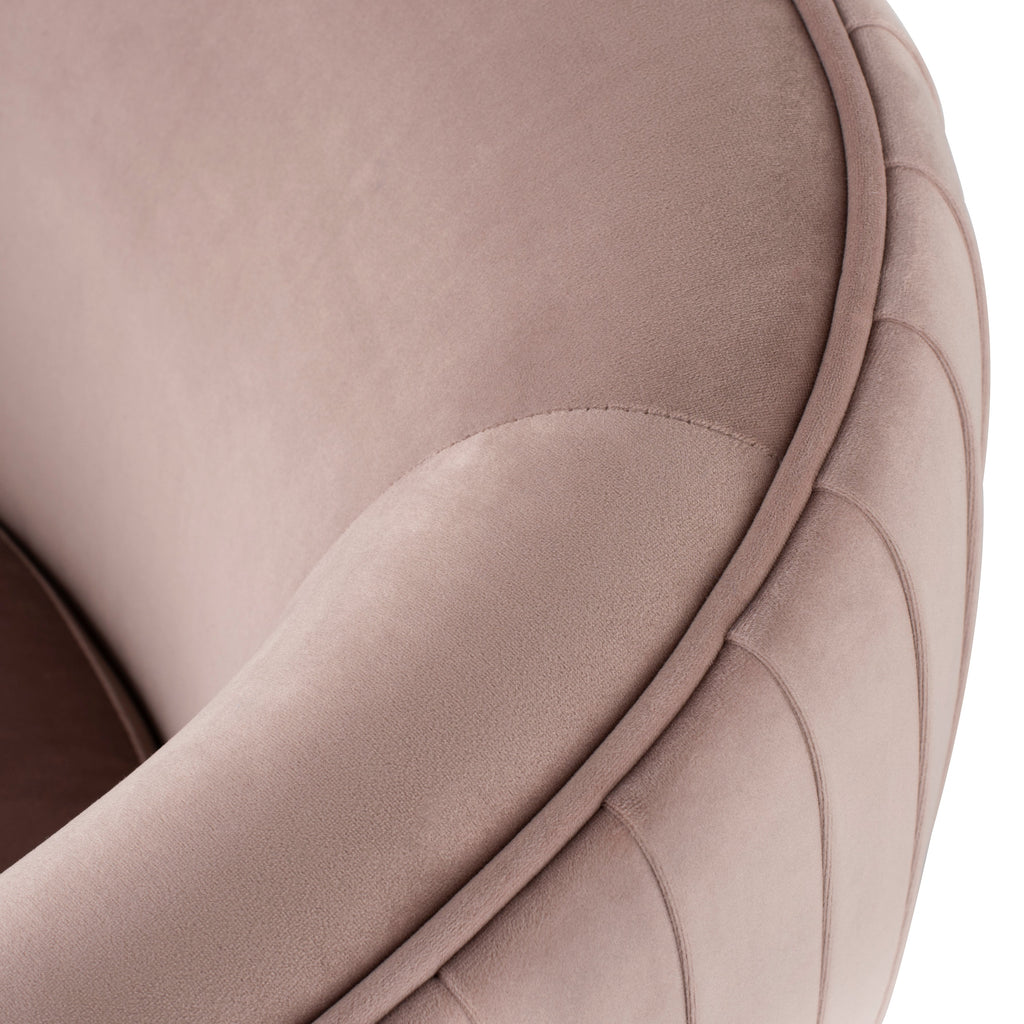 Sofia Occasional Chair - Blush with Brushed Gold Legs