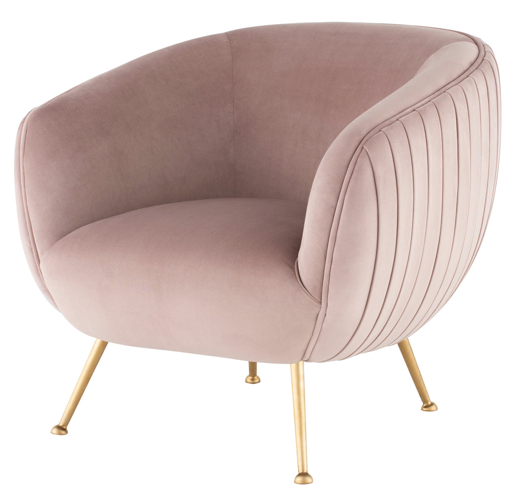 Sofia Occasional Chair - Blush with Brushed Gold Legs