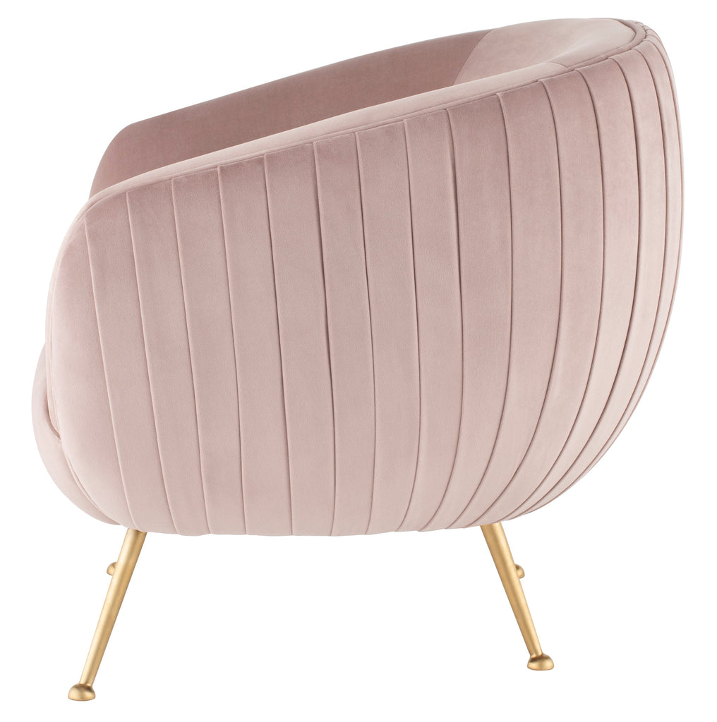 Sofia Occasional Chair - Blush with Brushed Gold Legs