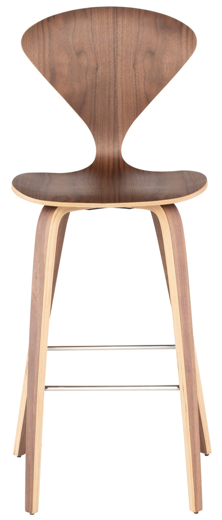 Satine Bar Stool - Walnut with Walnut Stained Veneer Frame