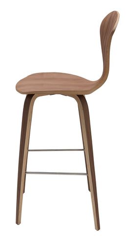 Satine Bar Stool - Walnut with Walnut Stained Veneer Frame